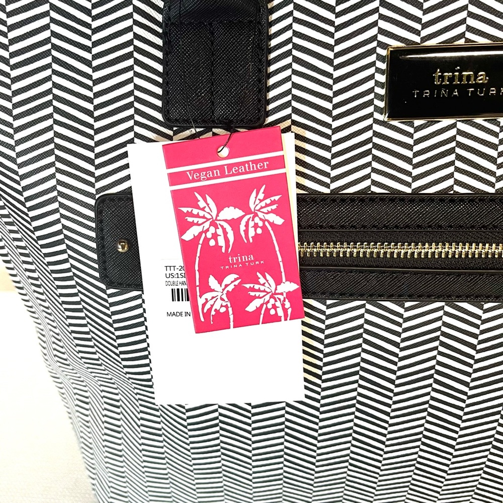 HOST PICK Trina Turk Double-Handle Chevron Tote with Detachable Shoulder Strap - Picture 5 of 15